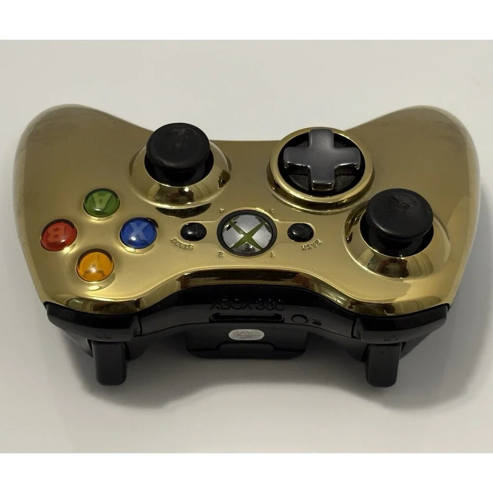 Microsoft Xbox 360 Limited Edition Chrome Gold Wireless Controller OEM